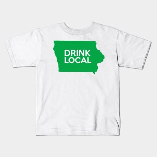 Iowa Drink Local IA Green Kids T-Shirt